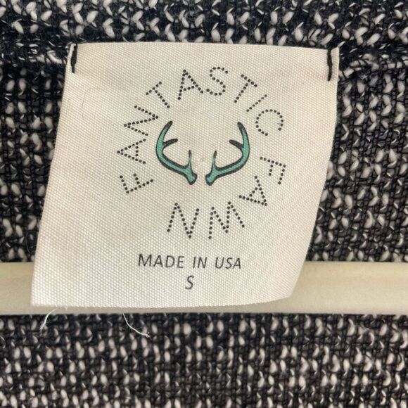 Fantastic Fawn Black White Oversized Knit Sweater Top Women’s Size Small V Neck - Picture 2 of 4